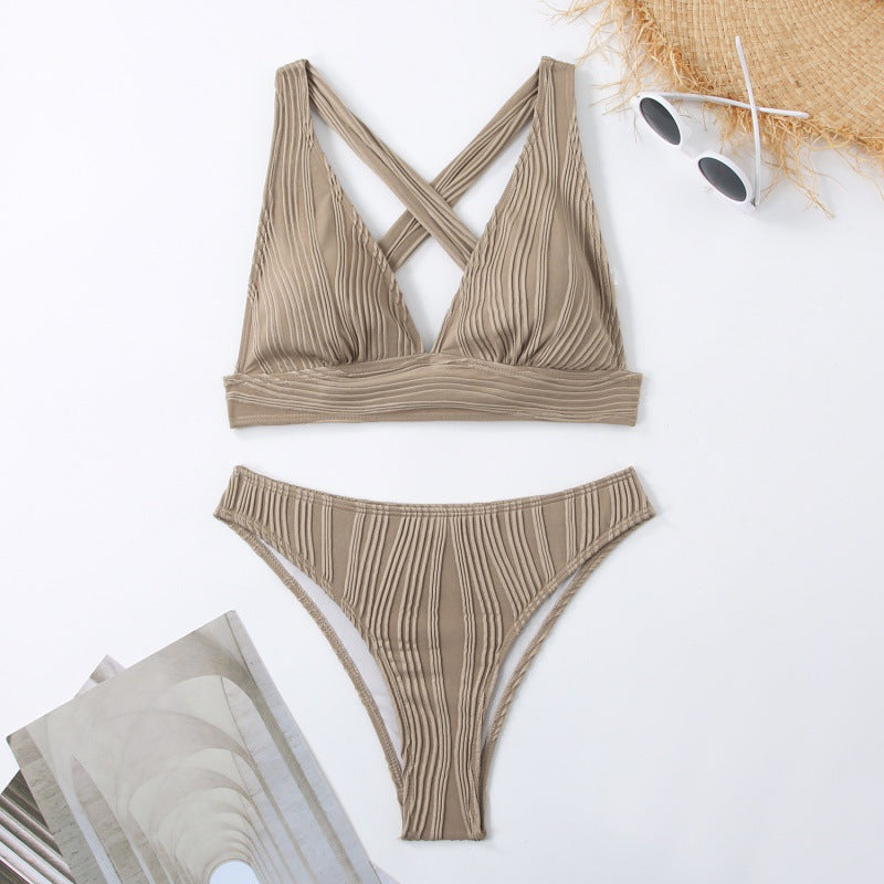 Dame Design Bikini med rynkede detaljer Skovae