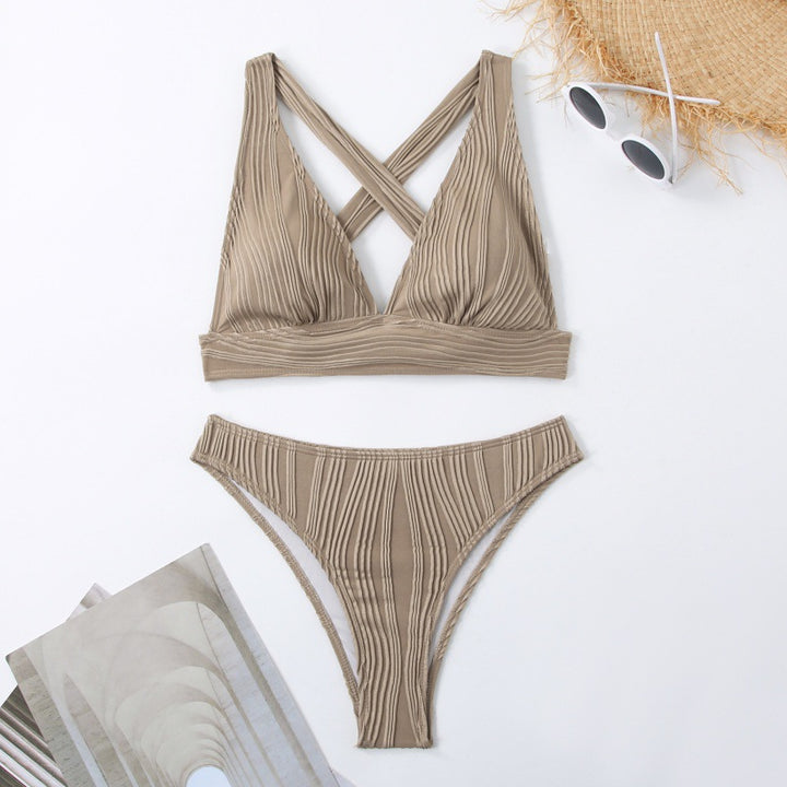 Dame Design Bikini med rynkede detaljer Skovae
