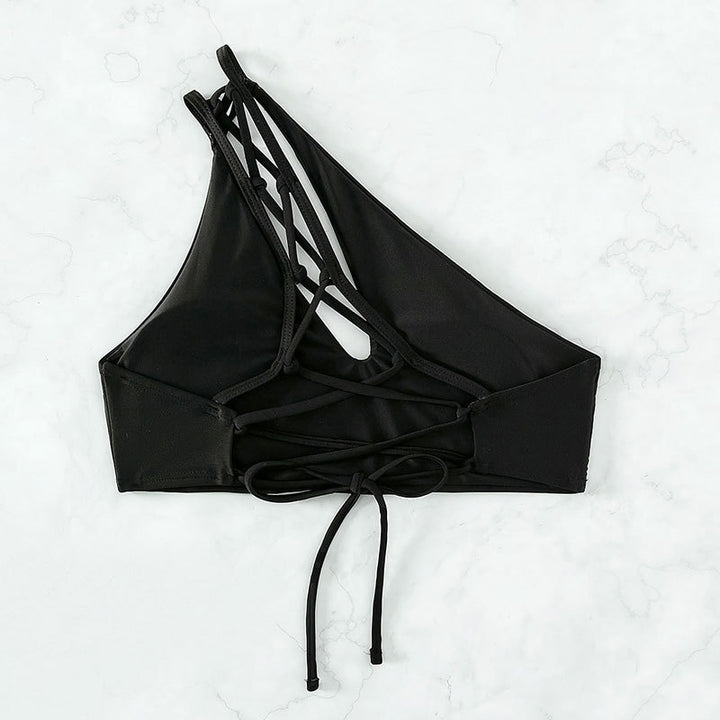 Dame Bikini-overdel med moderne asymmetrisk skæring og unikt rygdesign Stilla