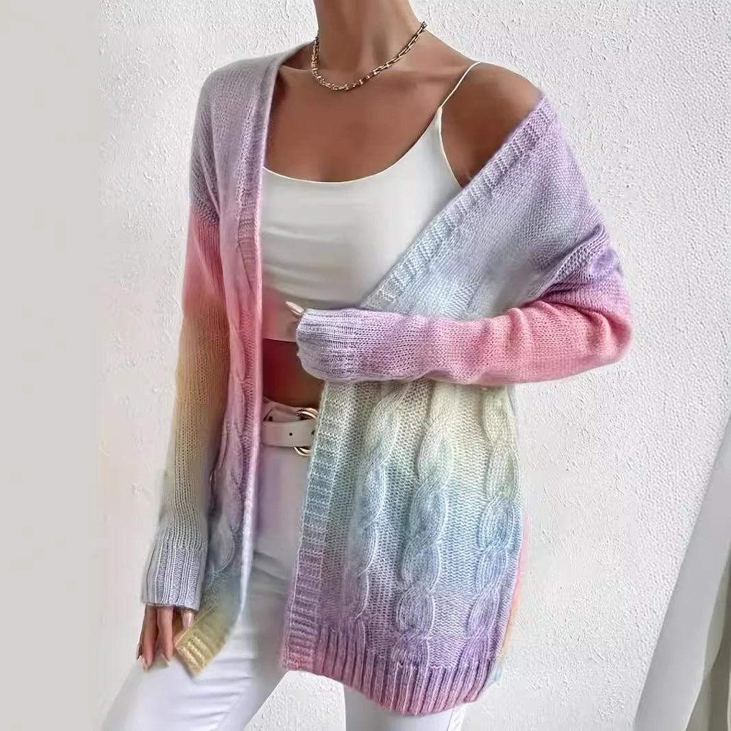 Kvinders cardigan i moderne gradientfarver Stilla