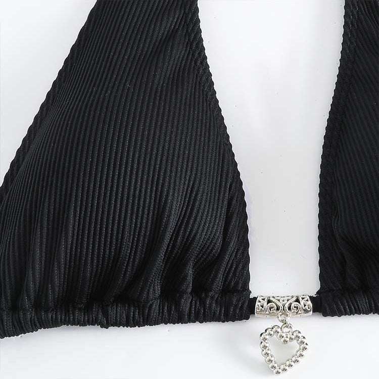 Dame Rib Halterneck-Bikini-Sæt Stilla