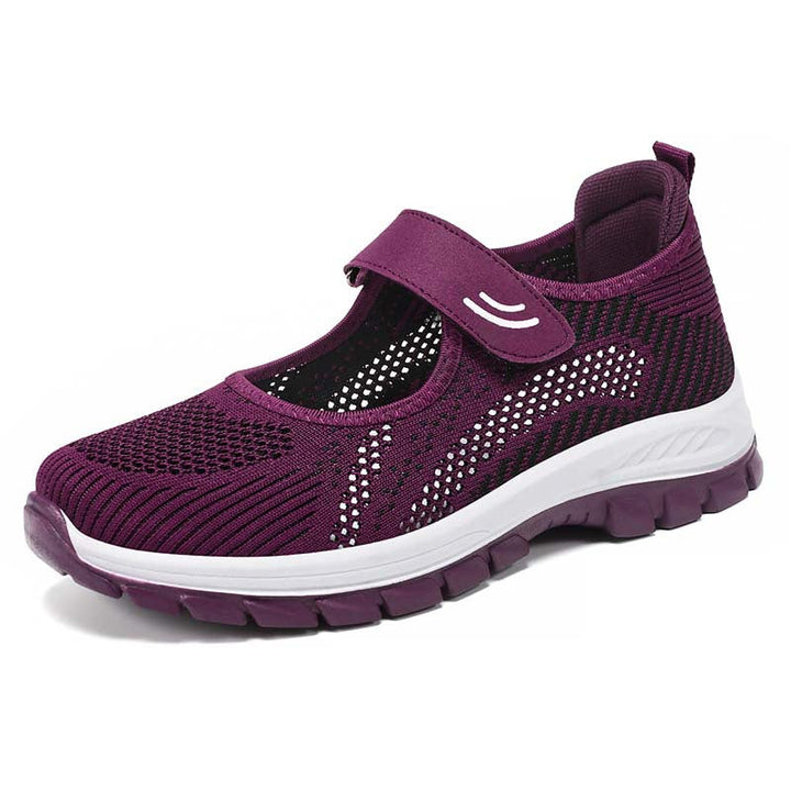 Dame Sportliche Slip-On Sneakers med Justerbar Rem og Åndbar Overfladestruktur Skovae