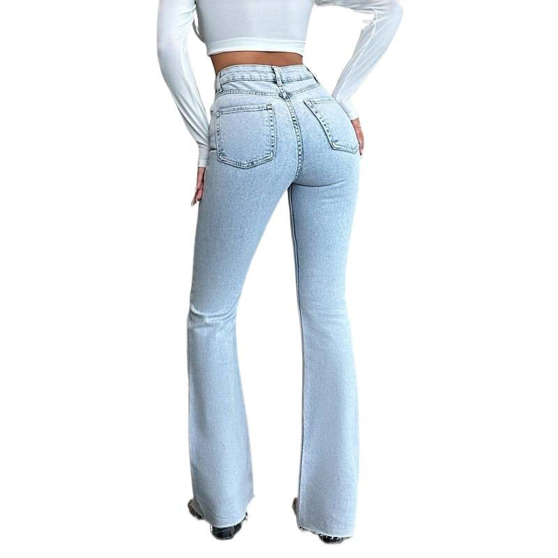 Dame Flared Jeans med høj talje og afslappet pasform Skovae