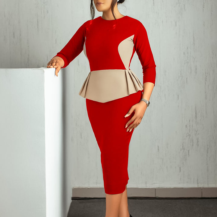 Damekjole med peplum-design og figursyet overdel Stilla