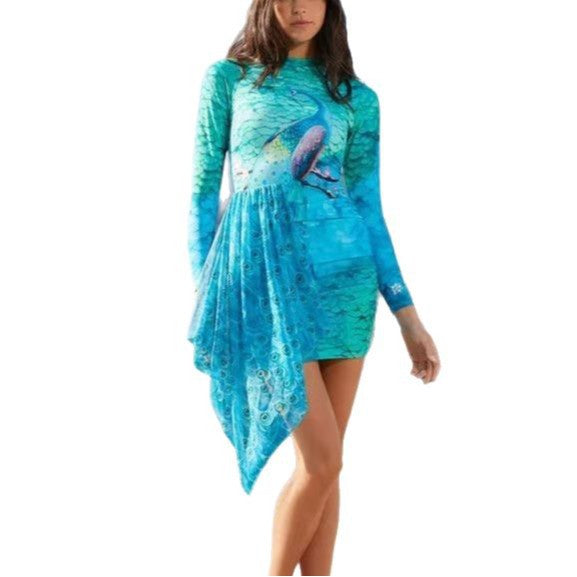 Dame Elegant Strandkjole med asymmetrisk design Skovae
