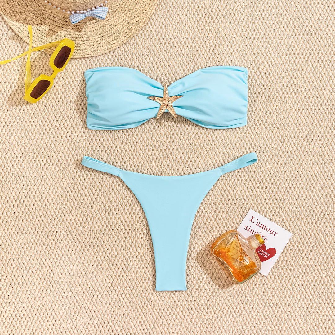 Dame Bandeau-Bikini med strassbesat stjerne Skovae
