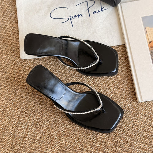 Dame rhinestones dekorerede toghælel-sandaler Stilla