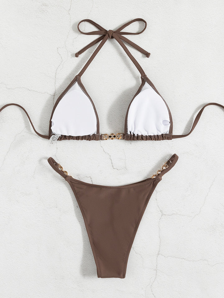 Dame Triangel-Bikini med gyldne detaljer Stilla