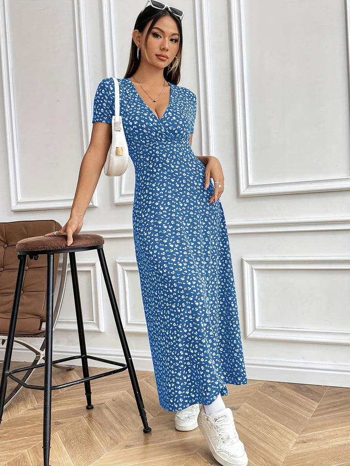 Dame Maxikjole med blomstret print Stilla