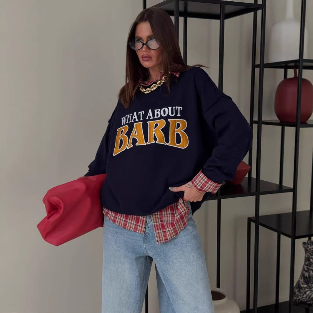 Kvinder sweatshirt med kreativt tekst og afslappet pasform Stilla