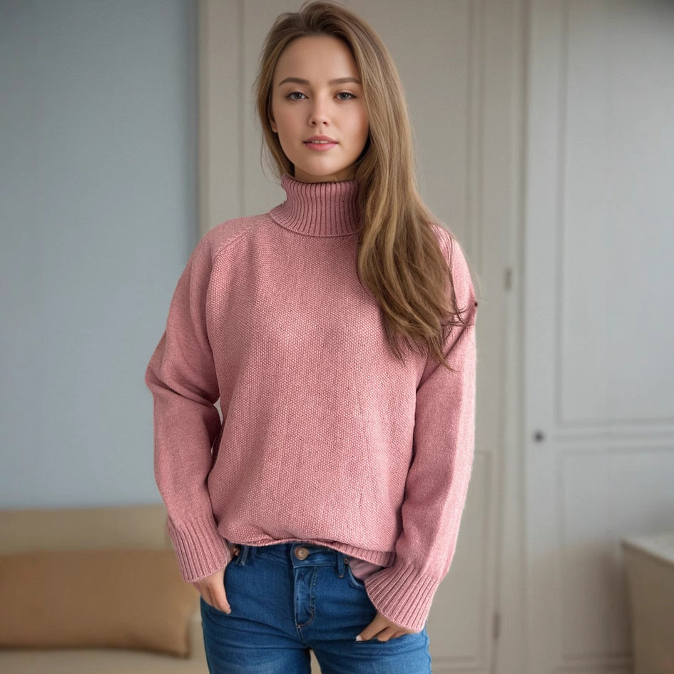 Kvinders sweater med høj krave lavet af blødt materiale Stilla