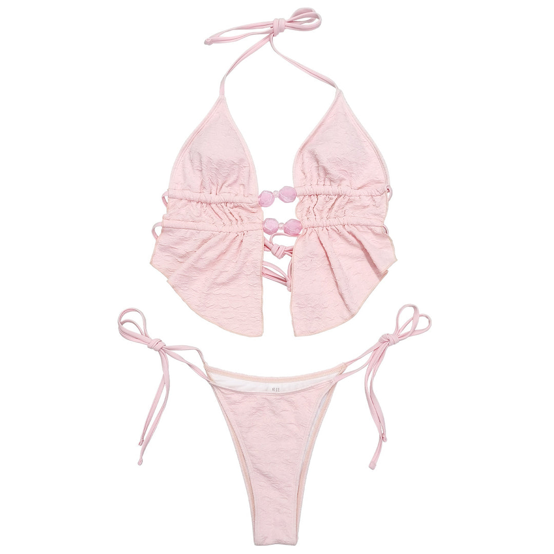 Dame Triangel-Bikini med luftig flæse Skovae