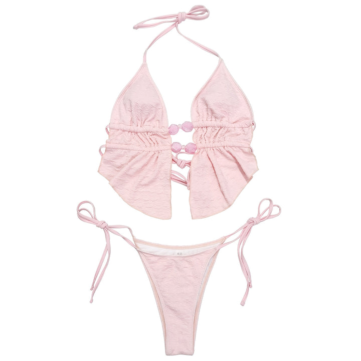 Dame Triangel-Bikini med luftig flæse Skovae