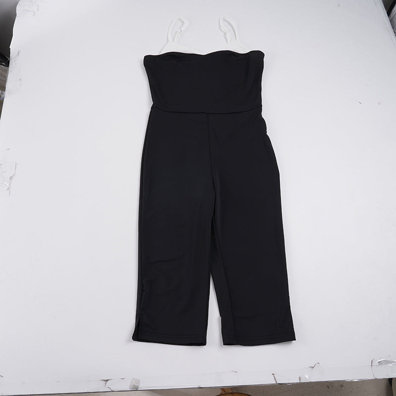 Dame elegant jumpsuit med brystparti og justerbare stropper Skovae