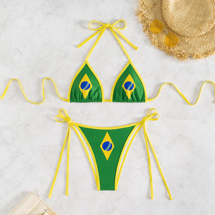 Dame Triangel-Bikini med brasiliansk motiv Skovae