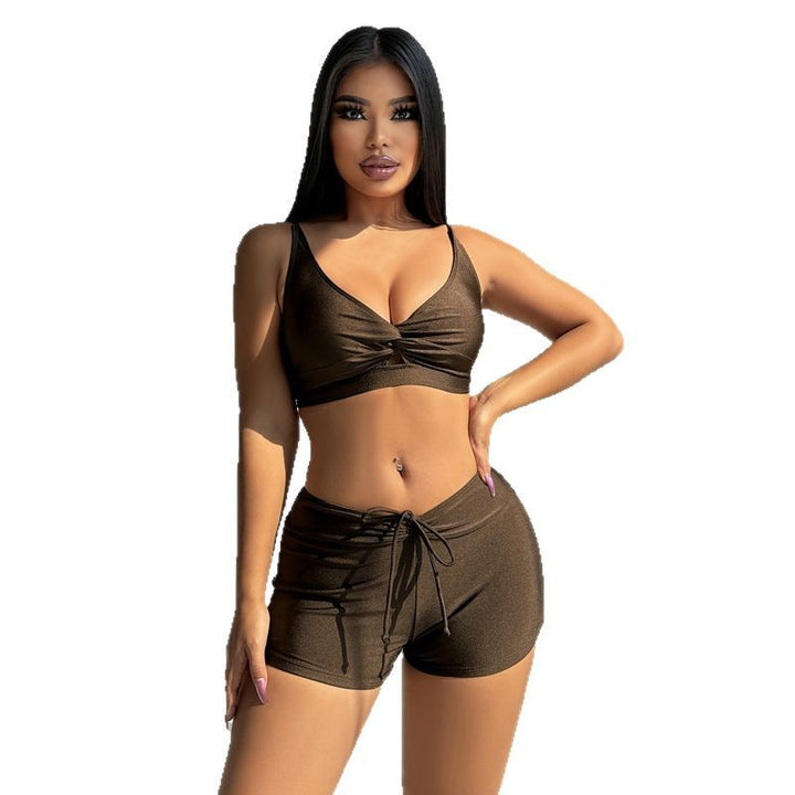 Dame Stilfuldt Bralette og Shorts Sæt Stilla