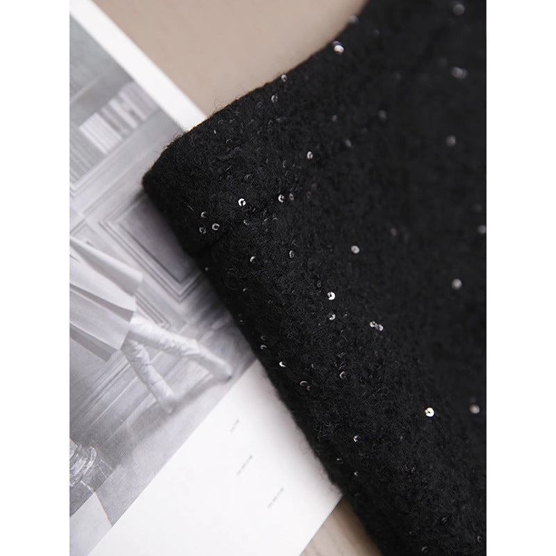 Dame elegant Midirock med glitrende effekt og fint materialeblanding Stilla