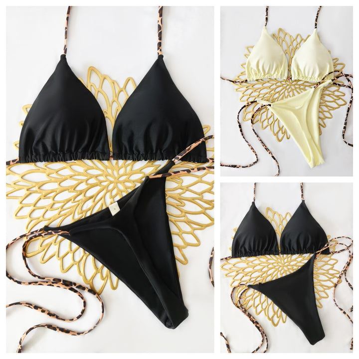 Damer Bikini-sæt med trendy dyretryk og moderigtigt sløjfe-detalje Skovae
