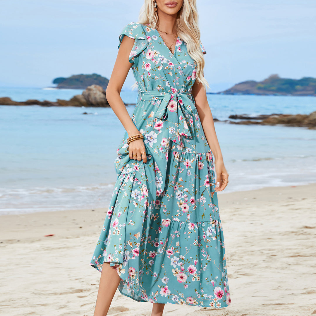 Dame Maxikjole med florale mønstre Stilla