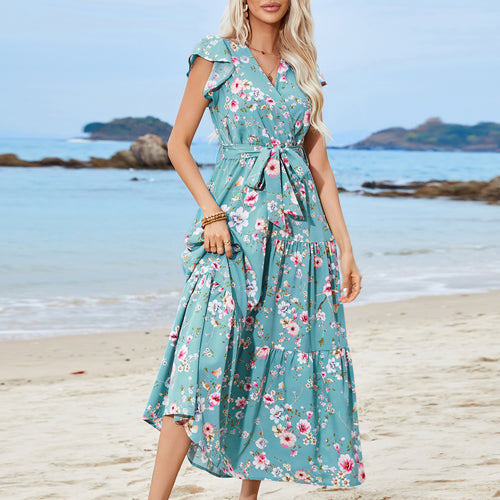 Dame Maxikjole med florale mønstre Stilla
