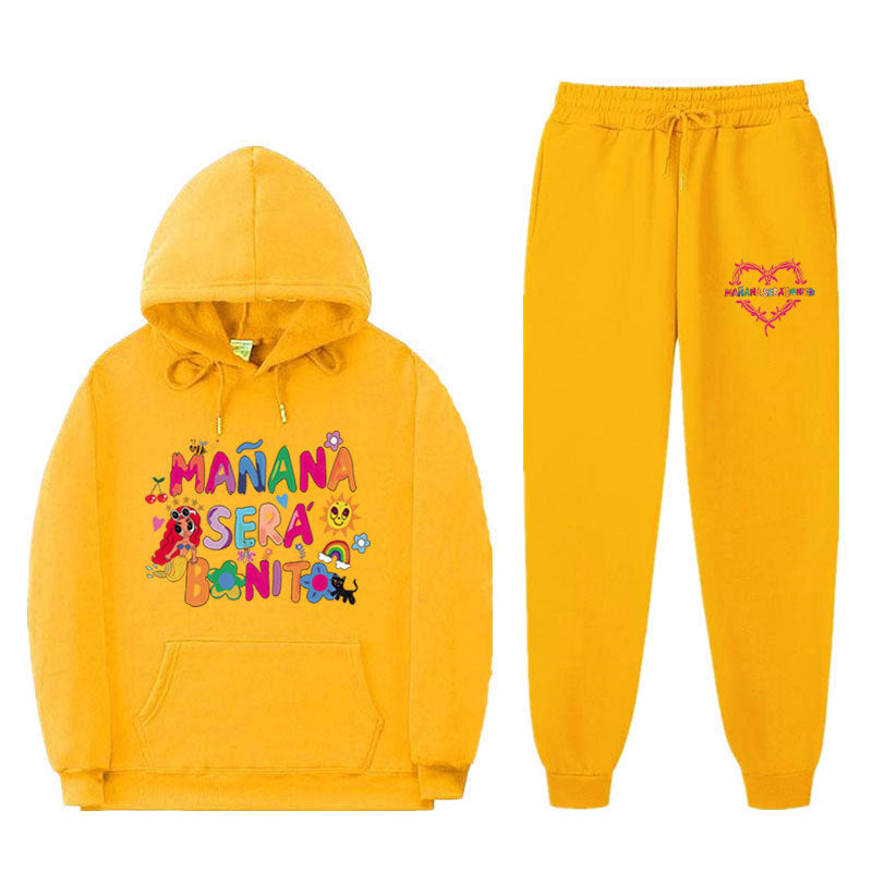 Kvinders sweatshirt og joggingbukser sæt med farverig print Skovae