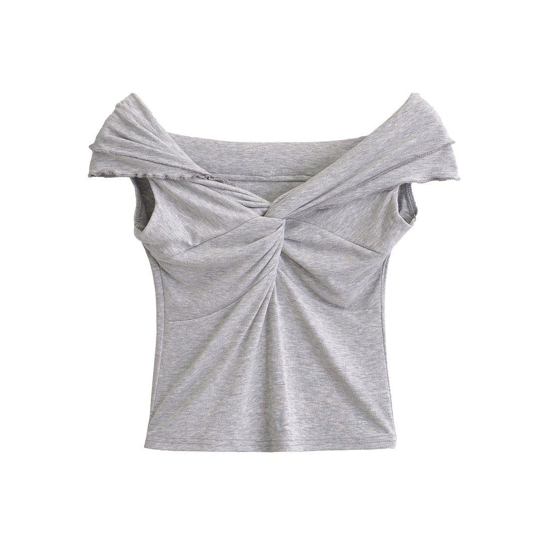 Dameoverdel med asymmetrisk omslagdesign og elegant drapering Stilla