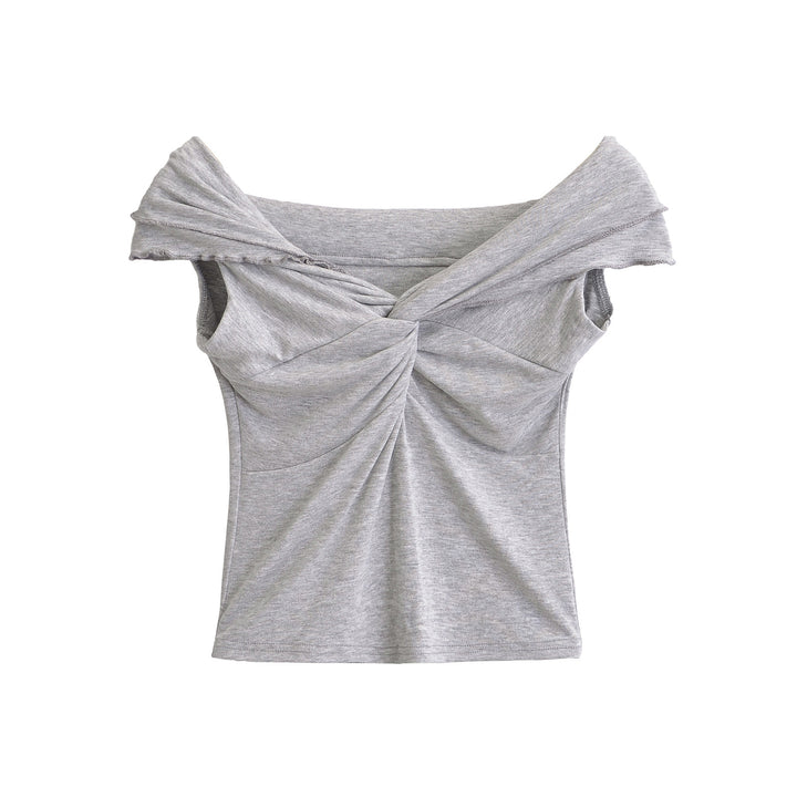 Dameoverdel med asymmetrisk omslagdesign og elegant drapering Stilla