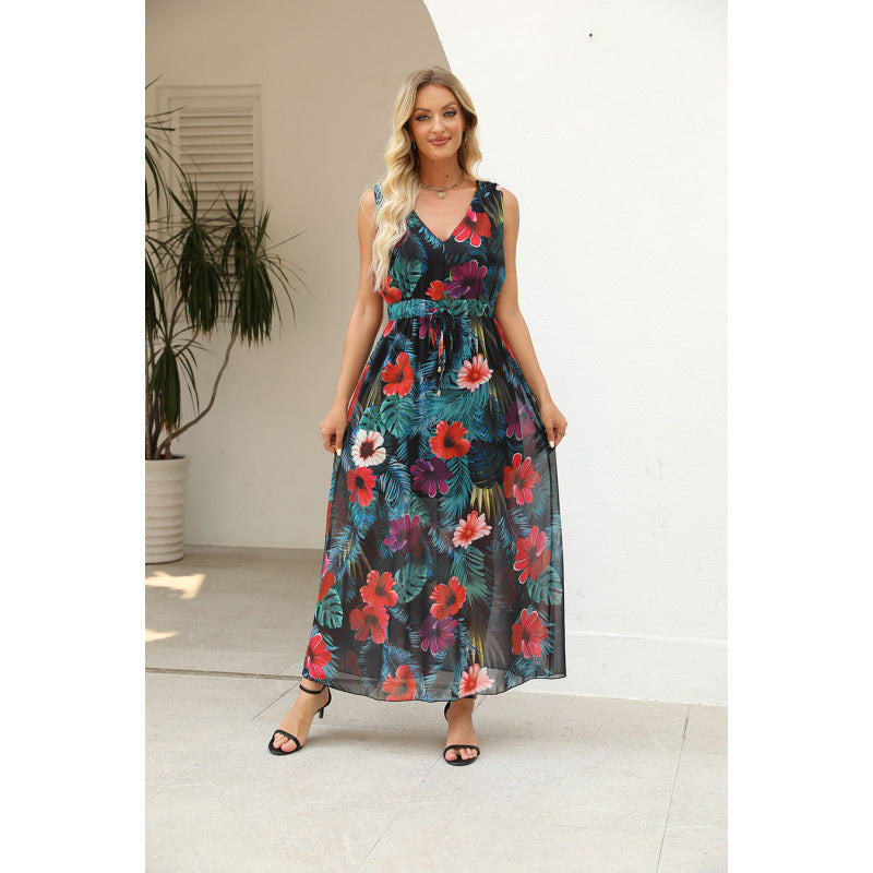 Dame Floral Maxi Kjole Stilla