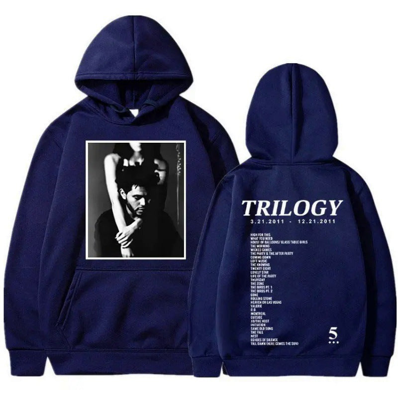Dame hoodie med kunstnerisk fotoprint og unik skrift Skovae