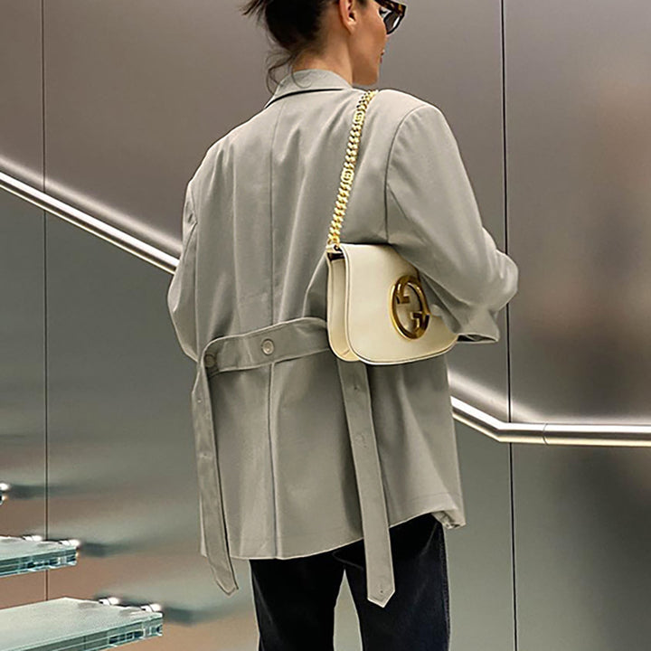 Dame Oversized Blazer med bånd og flot snit Stilla