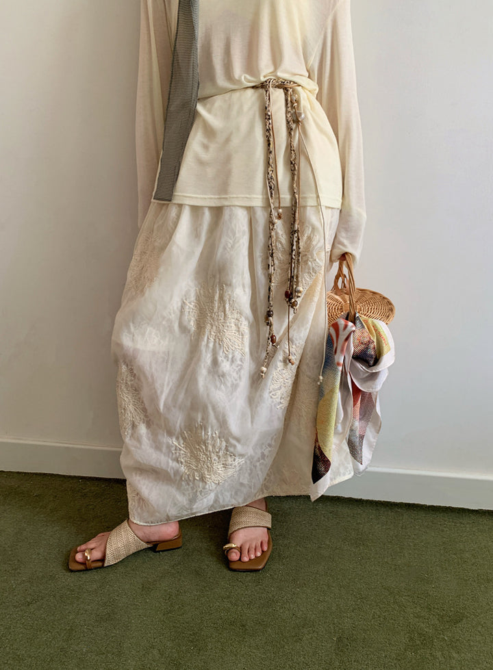 Dame elegant langærmet bluse med dekorative bånd Stilla