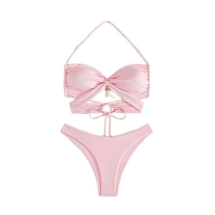 Damer Strappy Knytte-Detail Bikini Sæt Stilla
