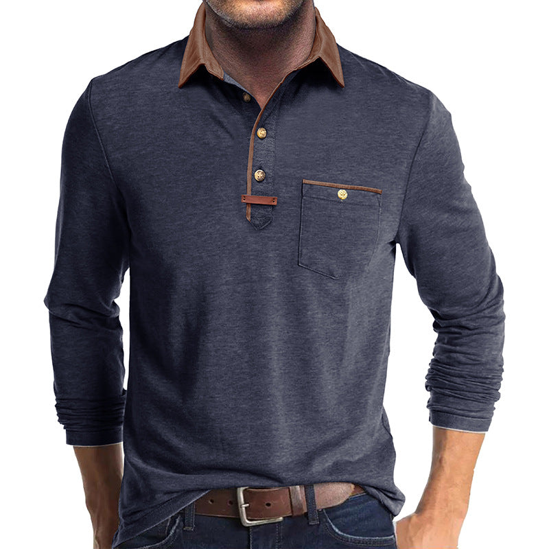 Herre Langærmet Polo T-shirt Stilla