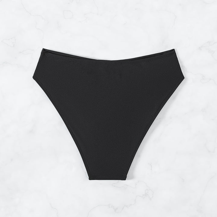 Dame højtaljede badetights med elegant rynkning Skovae