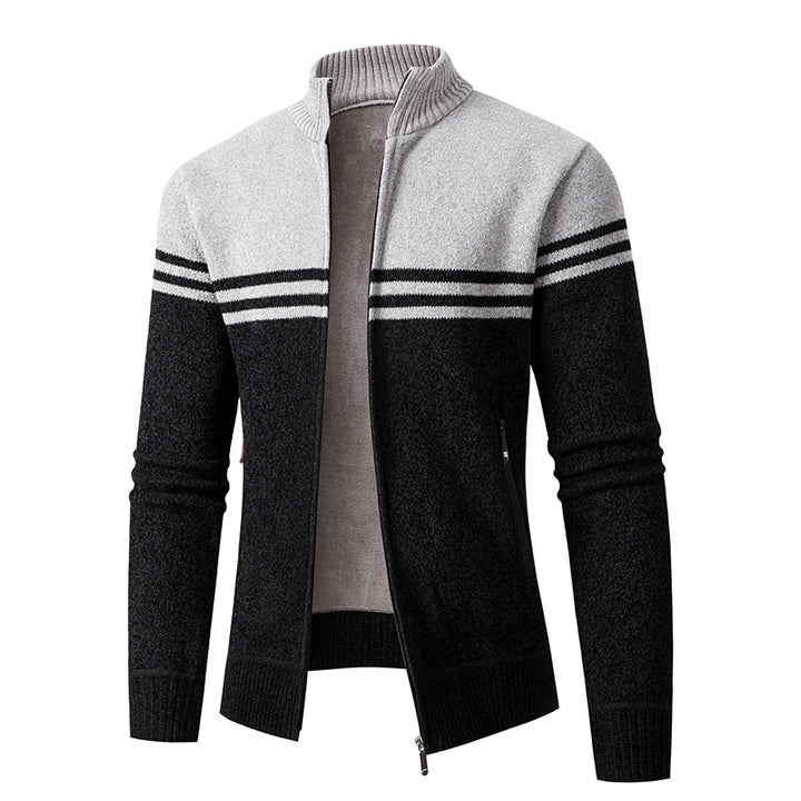 Herrer Zip-Up Fritidstrikjakke Pullover Stilla