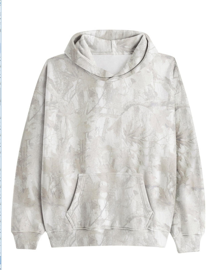 Unisex nan loose hoodie sweat med diskret blæremønster, dobbelt hætte uden snøre og kengurulomme Skovae