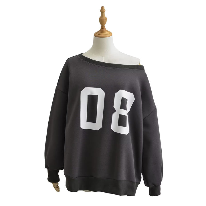 Dame Oversized Sweatshirt med sporty print og afslappet snit Stilla
