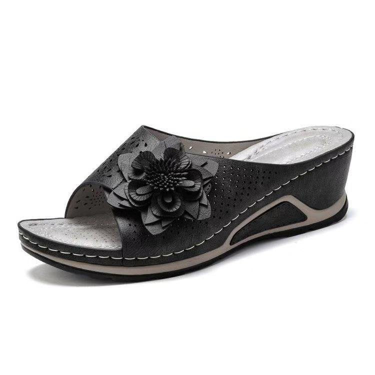Damer Bekvemme Slip-On Sandaler med blomsterdesign Stilla
