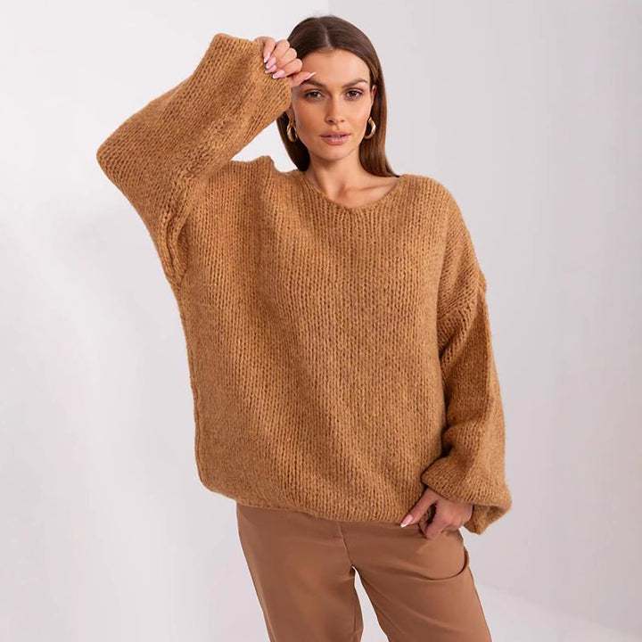 Kvinders chunky striktrøje med oversized pasform og brede ærmer Stilla