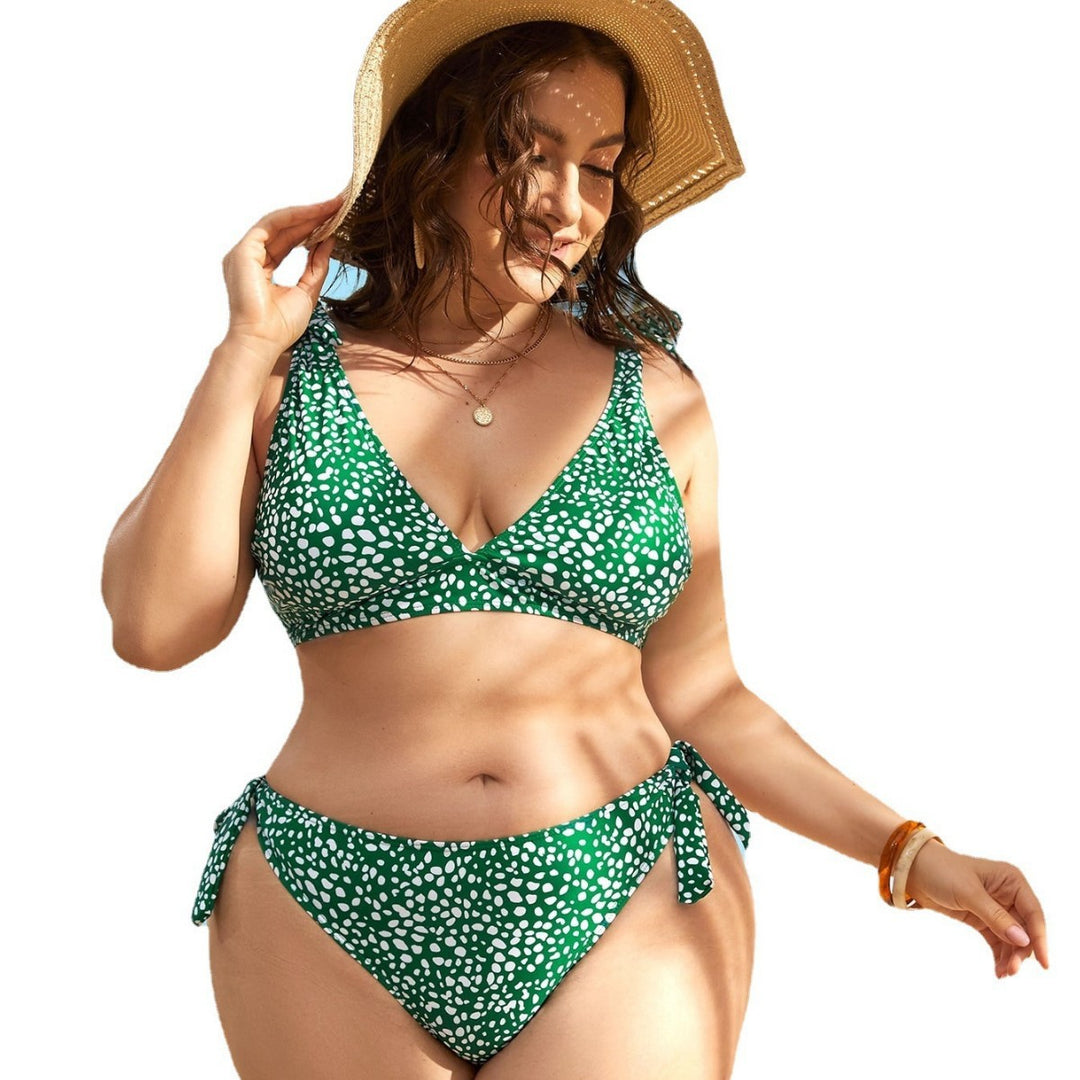 Dame Triangel-Bikini-sæt med legende knudedesign Skovae