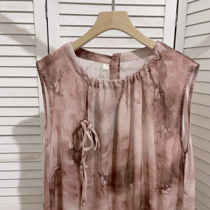 Femme Bohemian Maxi Kjole med Bindebælte Detalje Stilla