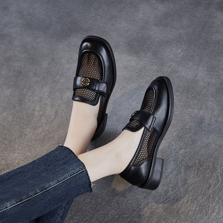 Dame Elegante Mesh-detaljer Slippers med Dekorativ Strop Stilla