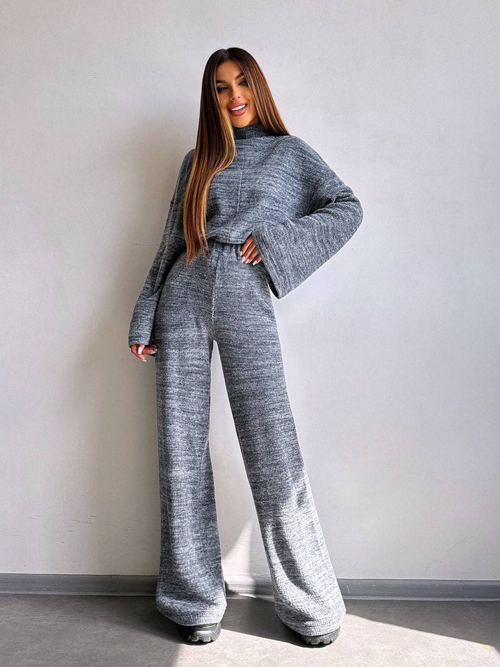 Kvinders loungewear sæt med løs pasform og moderne rib-design