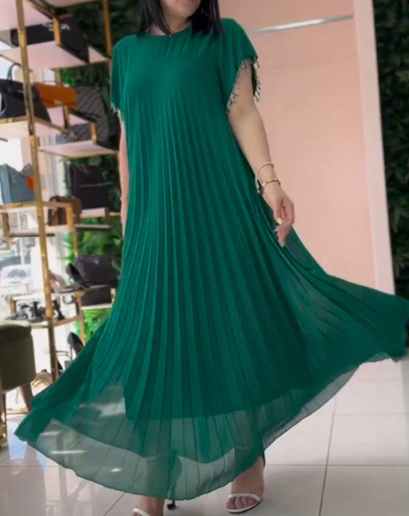 Dame maxikjole med elegant plissering og raffinerede detaljer Stilla
