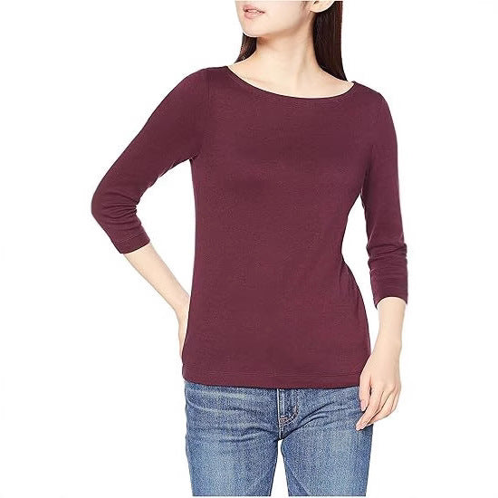 Dame langærmet skjorte med bådudskæring og figurvenlig pasform Stilla