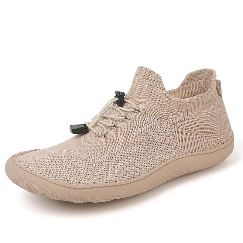 Unisex nan slank strik slip-on træner med justerbar snøring og ultra fleksibel minimal sål Skovae