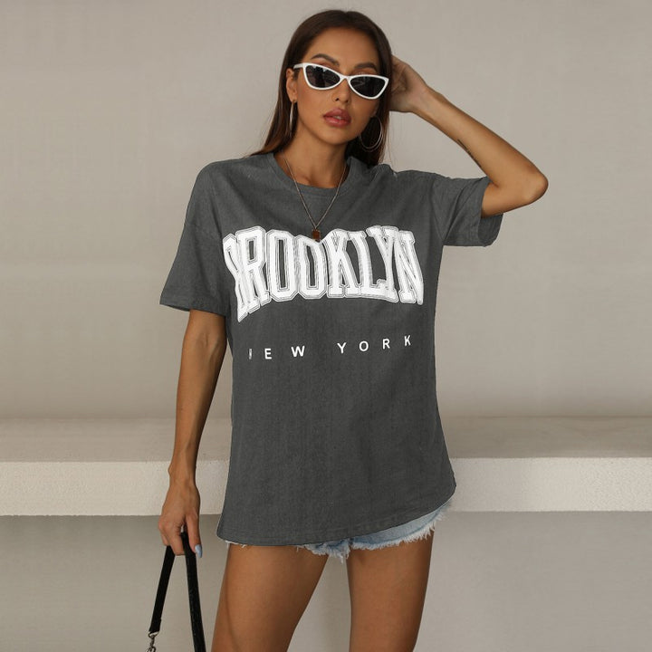 Kvinders oversized T-shirt med trendy Brooklyn print Stilla