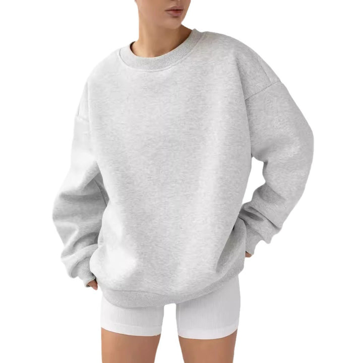 Kvinders afslappede sweatshirt med brede skuldre og blød foring Skovae