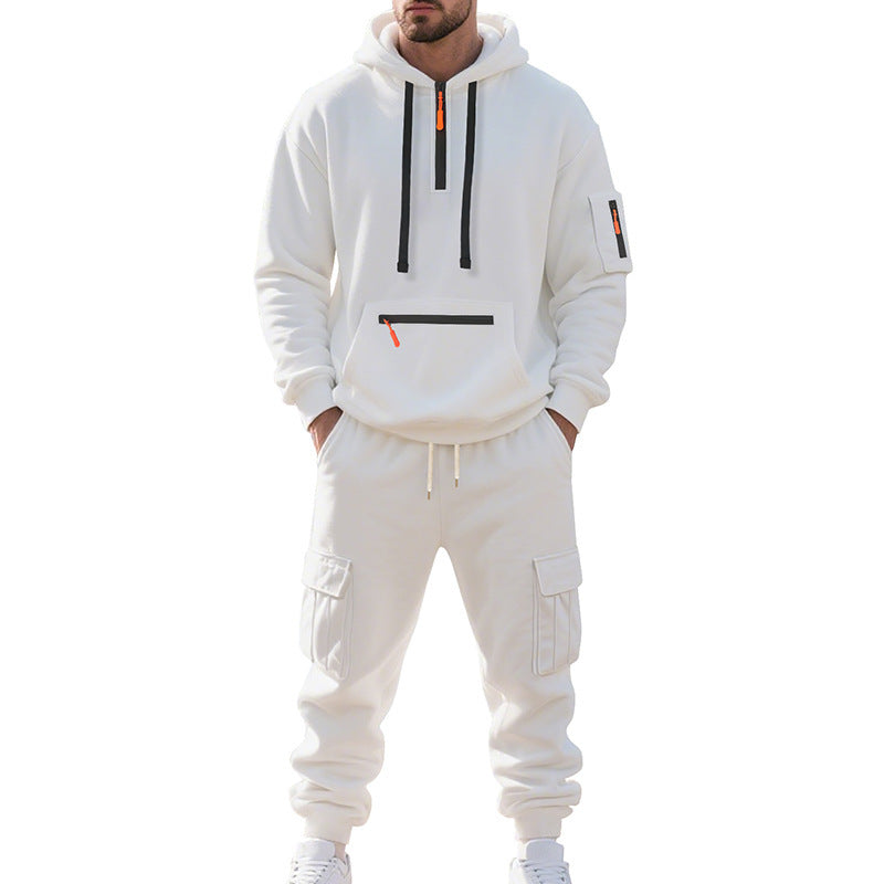 Herrer sporty hoodie sæt med funktionelle lommer og åndbare egenskaber Stilla