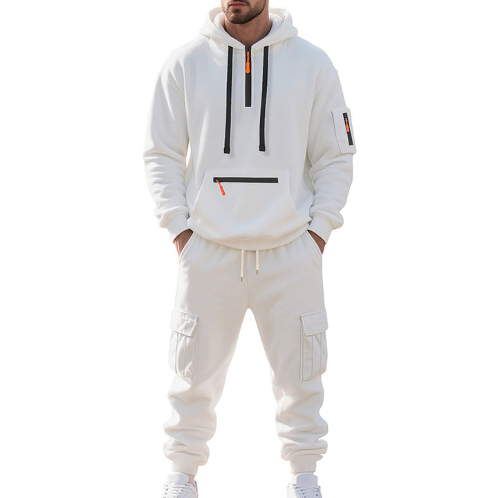 Herrer sporty hoodie sæt med funktionelle lommer og åndbare egenskaber Stilla